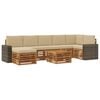 vidaXL Conjunto de Sof&aacute;s para Exterior 8 unid. 8 lugar Natural e Bege
