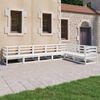 vidaXL 7 pcs conjunto lounge de jardim pinho s&oacute;lido branco