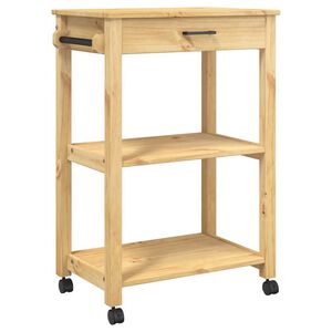 vidaXL Carrinho de cozinha MONZA 60x40x88,5 cm madeira de pinho maci&ccedil;a
