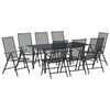 vidaXL Conjunto de Jantar para Jardim 9 unid. Antracite