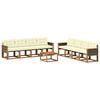 vidaXL Conjunto de Sof&aacute;s para Exterior 9 pcs Natural e Creme