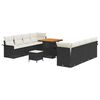 vidaXL Conjunto de Sof&aacute; de Jardim Preto e Creme