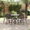 vidaXL Conjunto de Jantar para Jardim 7 pcs Bronze 90 x 90 x 75 cm