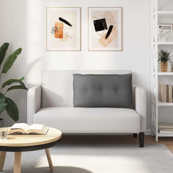 vidaXL Travesseiro para Costas Cinza Escuro 80 x 19 x 50 cm tecido