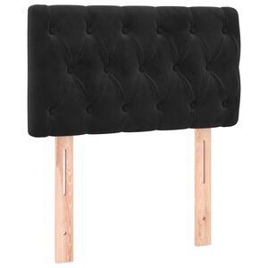 vidaXL Cabeceira de cama veludo 80x7x78/88 cm preto
