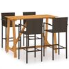 vidaXL 5 pcs conjunto de bar para jardim castanho