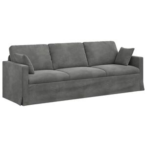 vidaXL Sof&aacute; Cinza Escuro 228 x 78 x 80 cm Veludo