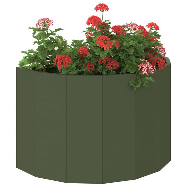 vidaXL Floreira Verde Oliva 60 x 30 x 35 cm Aço