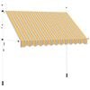 vidaXL Toldo retr&aacute;til manual 300 cm riscas amarelas e azuis
