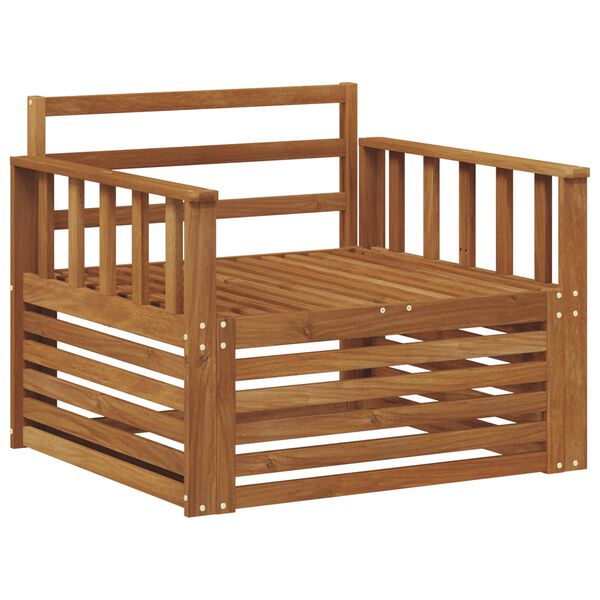 vidaXL 2 Pe&ccedil;a Sof&aacute; com Bra&ccedil;os Madeira S&oacute;lida de Ac&aacute;cia Natural