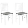 vidaXL Cadeiras de jantar com almofad&otilde;es 2 pcs madeira maci&ccedil;a branco