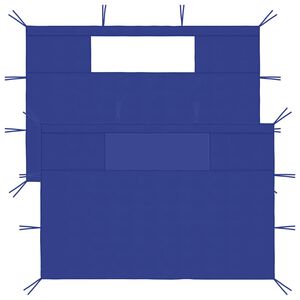 vidaXL Paredes laterais para gazebo com janelas 2 pcs azul