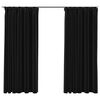 vidaXL Cortinas opacas aspeto linho + ganchos 2pcs 140x175cm antracite