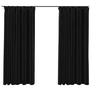 vidaXL Cortinas opacas aspeto linho + ganchos 2pcs 140x175cm antracite