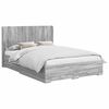 vidaXL Estrutura de Cama com Armazenamento e Cabeceira Sonoma cinzento
