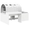 vidaXL Cama Alta para Crian&ccedil;as com Mesa Branco Derivados de Madeira