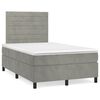 vidaXL Cama boxspring com colch&atilde;o 120x190 cm veludo cinzento-claro