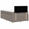 vidaXL Cama boxspring c/ colch&atilde;o 120x190cm tecido castanho-acinzentado