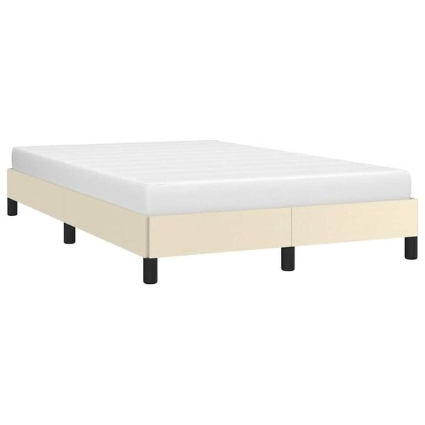 vidaXL Moldura de cama sem creme de colch&atilde;o 120x190 cm couro do falso