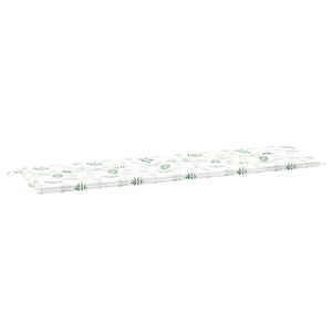 vidaXL Travesseiro para Banco de Jardim Branco e verde 180 x 50 x 4 cm