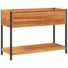 vidaXL Vaso/floreira de jardim c/ prateleira 110x45x80 cm ac&aacute;cia/a&ccedil;o