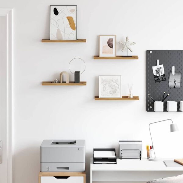 vidaXL Prateleira de Parede 4 pcs Castanho 40 x 9 x 3 cm