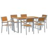 vidaXL Conjunto de Jantar para Jardim 7 unid. Cinzeto