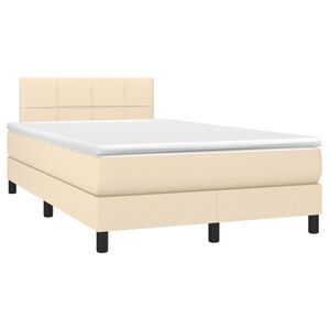 vidaXL Cama boxspring com colch&atilde;o 120x190 cm tecido cor creme