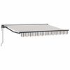 vidaXL Toldo retr&aacute;til Cinza Claro e Branco 3 x 2,5 m