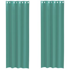 vidaXL Cortinas de voile com ilh&oacute;s 2 pcs turquesa