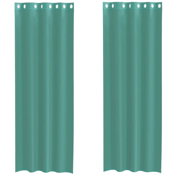 vidaXL Cortinas de voile com ilhós 2 pcs turquesa