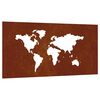 vidaXL Decora&ccedil;&atilde;o p/ muro jardim 105x55 cm a&ccedil;o corten design mapa-m&uacute;ndi
