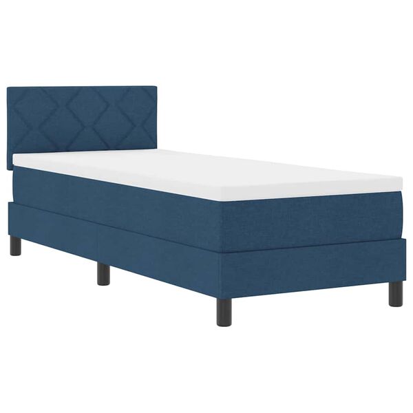 vidaXL Cama Box com colch&atilde;o com led Azul 80 x 200 cm tecido