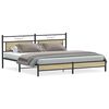 vidaXL Estrutura de cama sem colchão 193x201cm metal carvalho sonoma