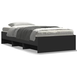 vidaXL Estrutura de cama 90x200 cm derivados de madeira preto