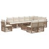 vidaXL Conjunto de Sof&aacute; de Jardim 11 unid. Bege vime PE