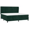 vidaXL Cama com molas/colch&atilde;o 200x200 cm veludo verde-escuro