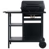 vidaXL Grelhador/BBQ a gás com mesa de apoio 3 prateleiras preto