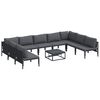 vidaXL Conjunto de Sof&aacute; de Jardim 10 unid. Preto A&ccedil;o