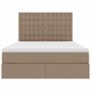 vidaXL Cama com Armazenamento Cappuccino 140 x 200 cm Couro Sint&eacute;tico