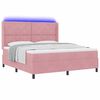 vidaXL Cama Box com colch&atilde;o com led Rosa 180 x 200 cm Veludo