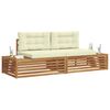 vidaXL Conjunto de Sof&aacute;s para Exterior 2 Pe&ccedil;a Natural e Creme
