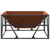 vidaXL Fire Pit Castanho 80 x 80 x 40 cm A&ccedil;o resistente &agrave;s intemp&eacute;ries