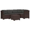 vidaXL Sof&aacute; de Jardim de 5 Pessoas com Almofadas Visual de Rattan PP