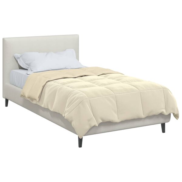 vidaXL Edredom de Inverno Colchonete Creme 140 x 200 cm Microfibra