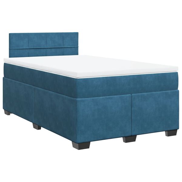 vidaXL Cama boxspring com colch&atilde;o 120x200 cm veludo azul
