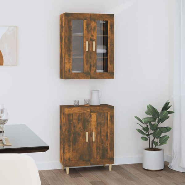 vidaXL Arm&aacute;rio alto 69,5x34x180 cm madeira processada carvalho fumado