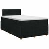 vidaXL Cama box spring com colch&atilde;o Preto 120 x 190 cm Tecido