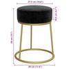 vidaXL Banqueta redonda veludo preto