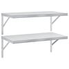 vidaXL Prateleiras de parede 2 pcs 75x40 cm a&ccedil;o inoxid&aacute;vel prateado